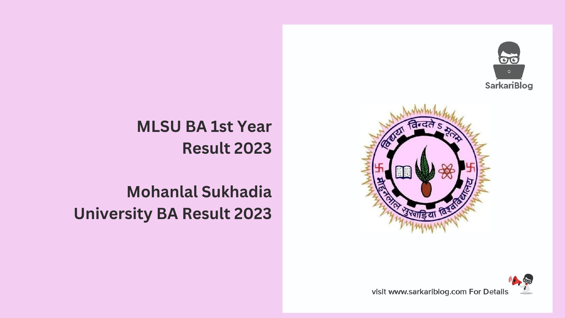 MLSU BA 1st Year Result 2023