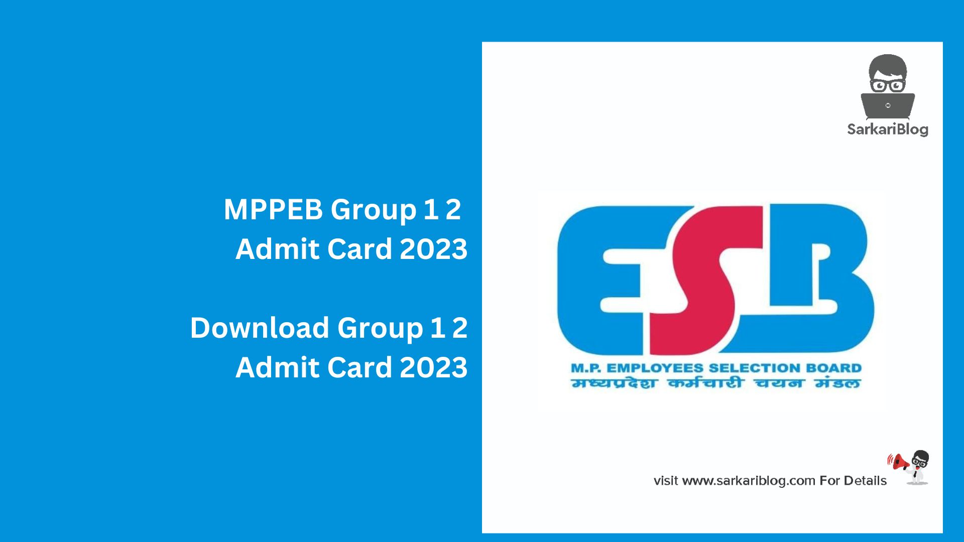 MPPEB Group 1 2 Admit Card 2023