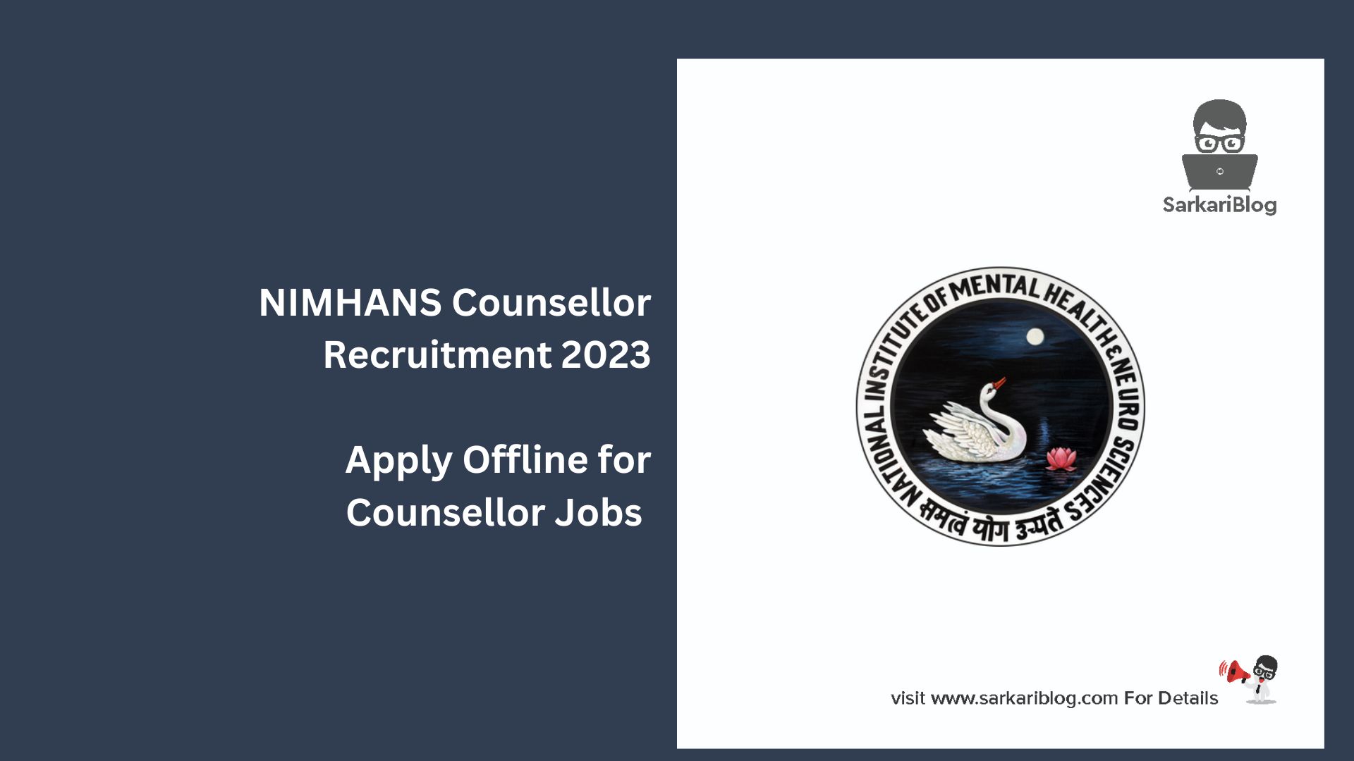NIMHANS Counsellor Recruitment 2023