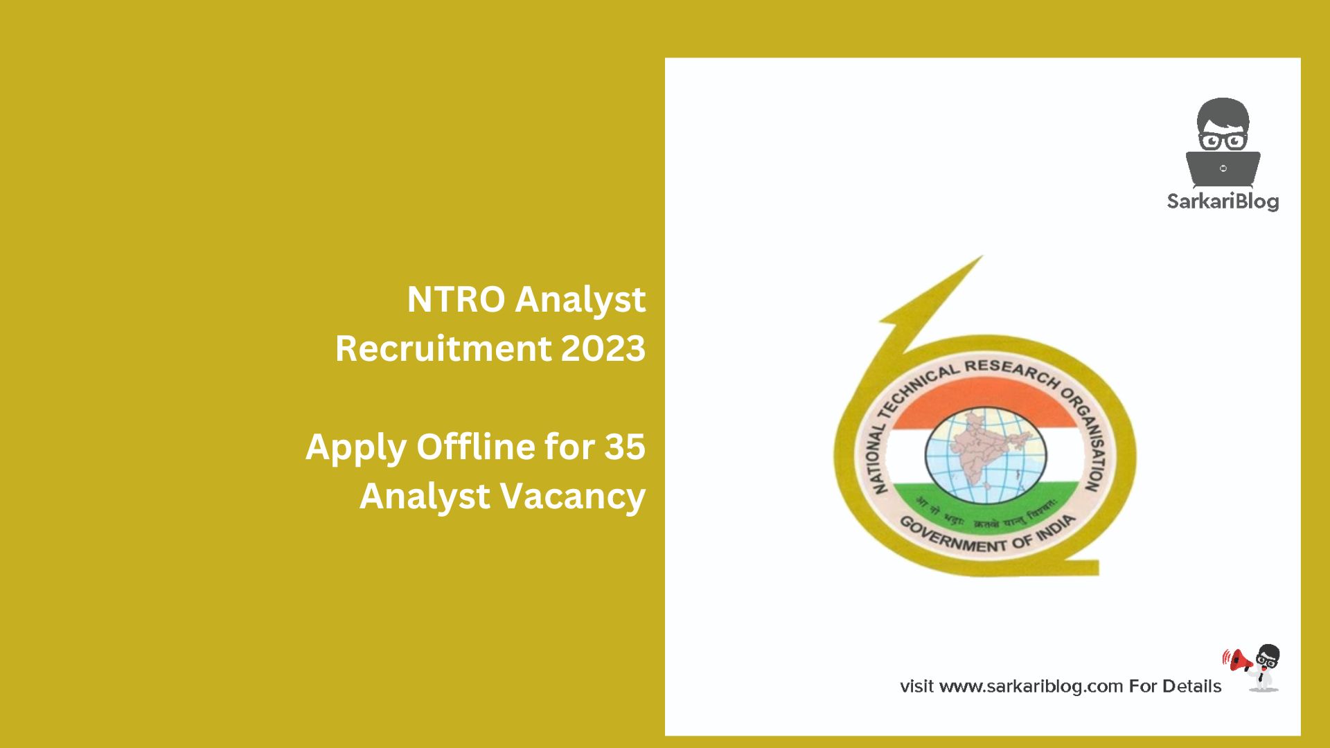NTRO Analyst Recruitment 2023