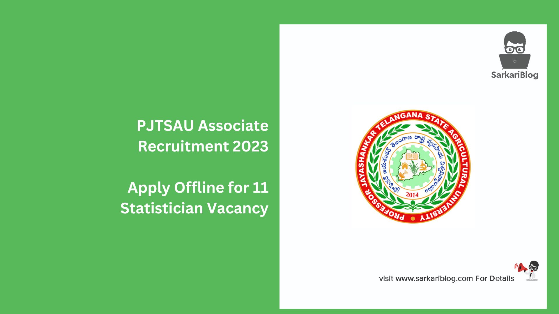 PJTSAU Associate Recruitment 2023