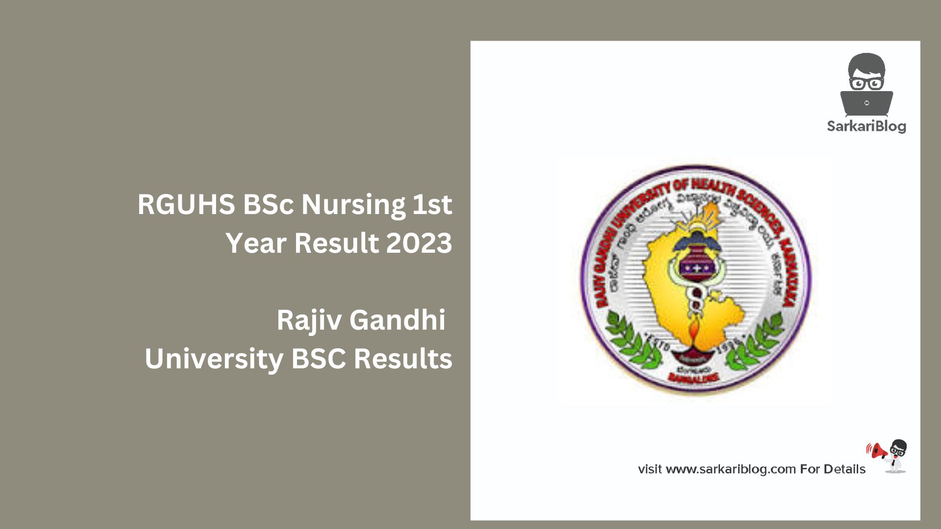 RGUHS BSc Nursing 1st Year Result 2023