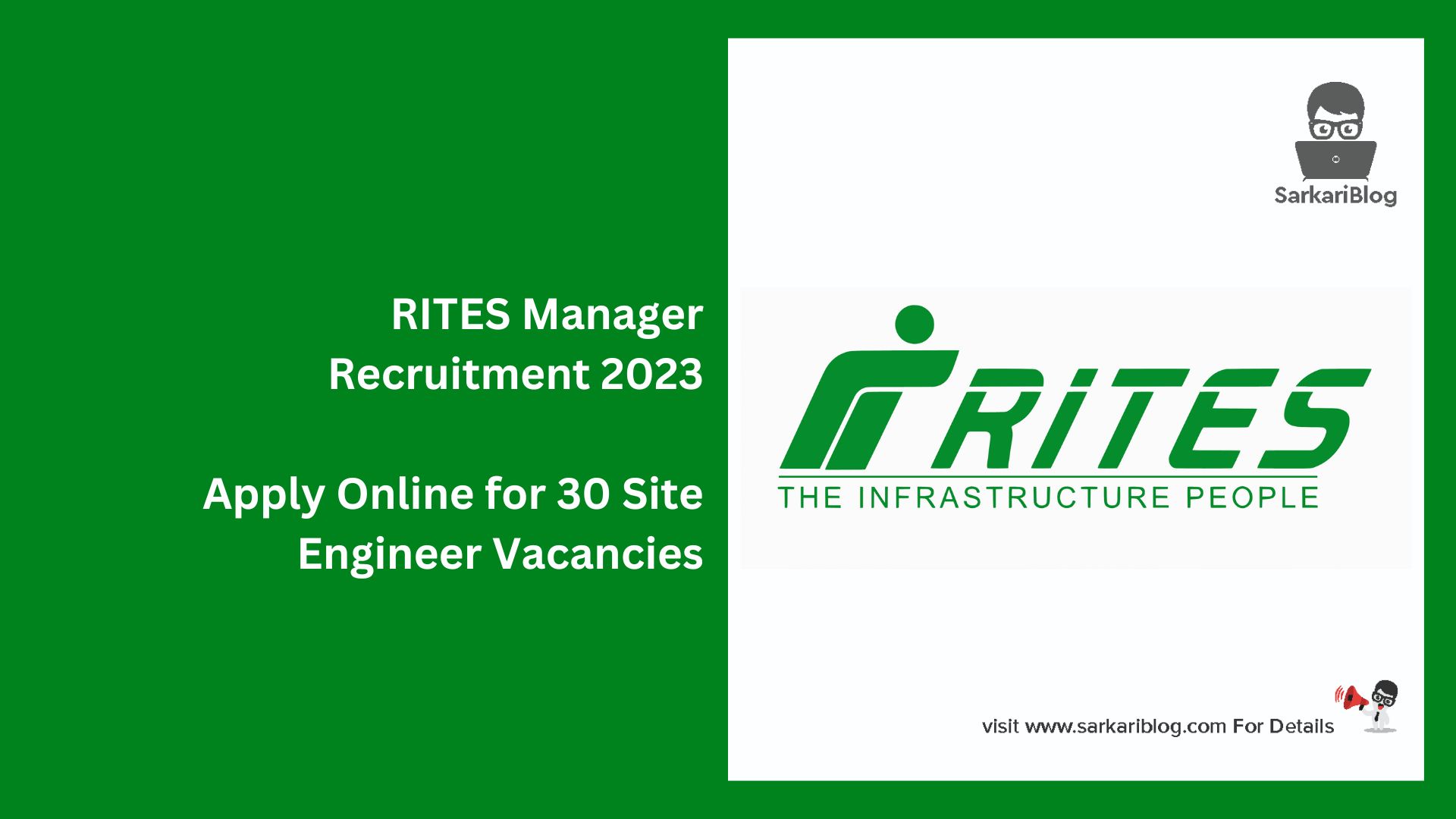 RITES Manager Recruitment 2023
