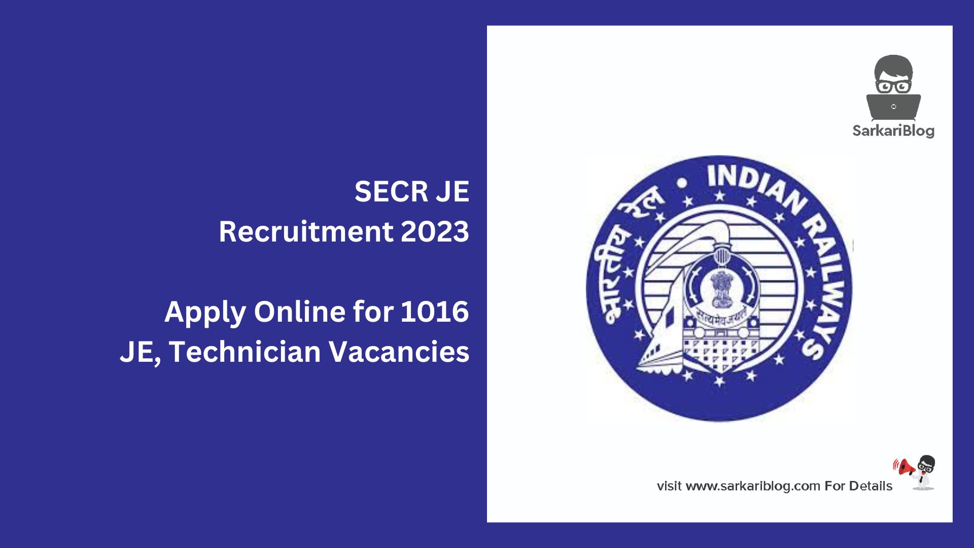 SECR JE Recruitment 2023