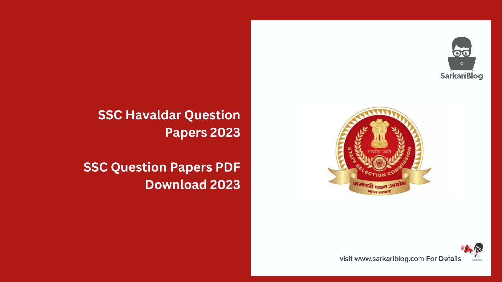 SSC Havaldar Question Papers 2023