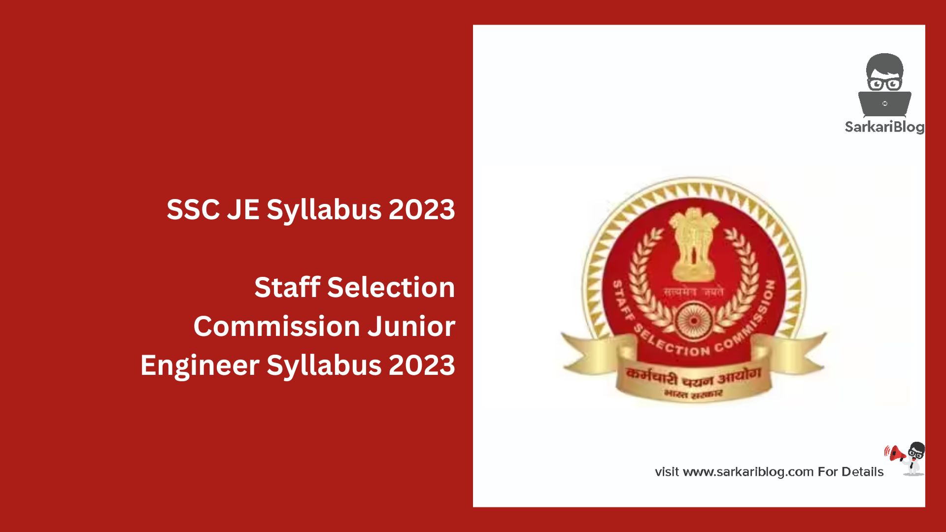 SSC JE Syllabus 2023