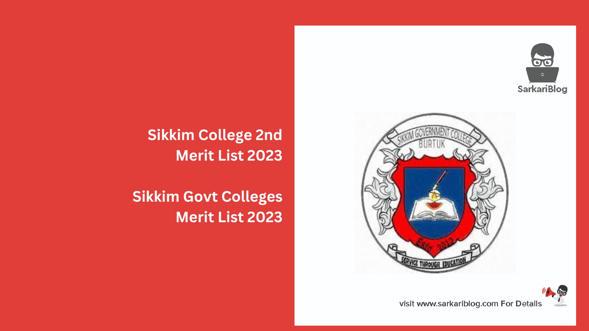 Sikkim College 2nd Merit List 2023