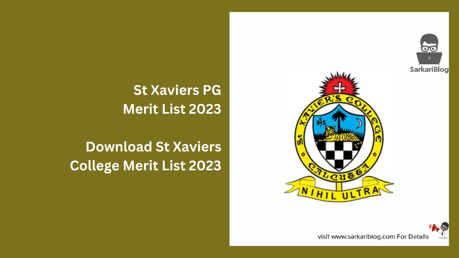 St Xaviers PG Merit List 2023