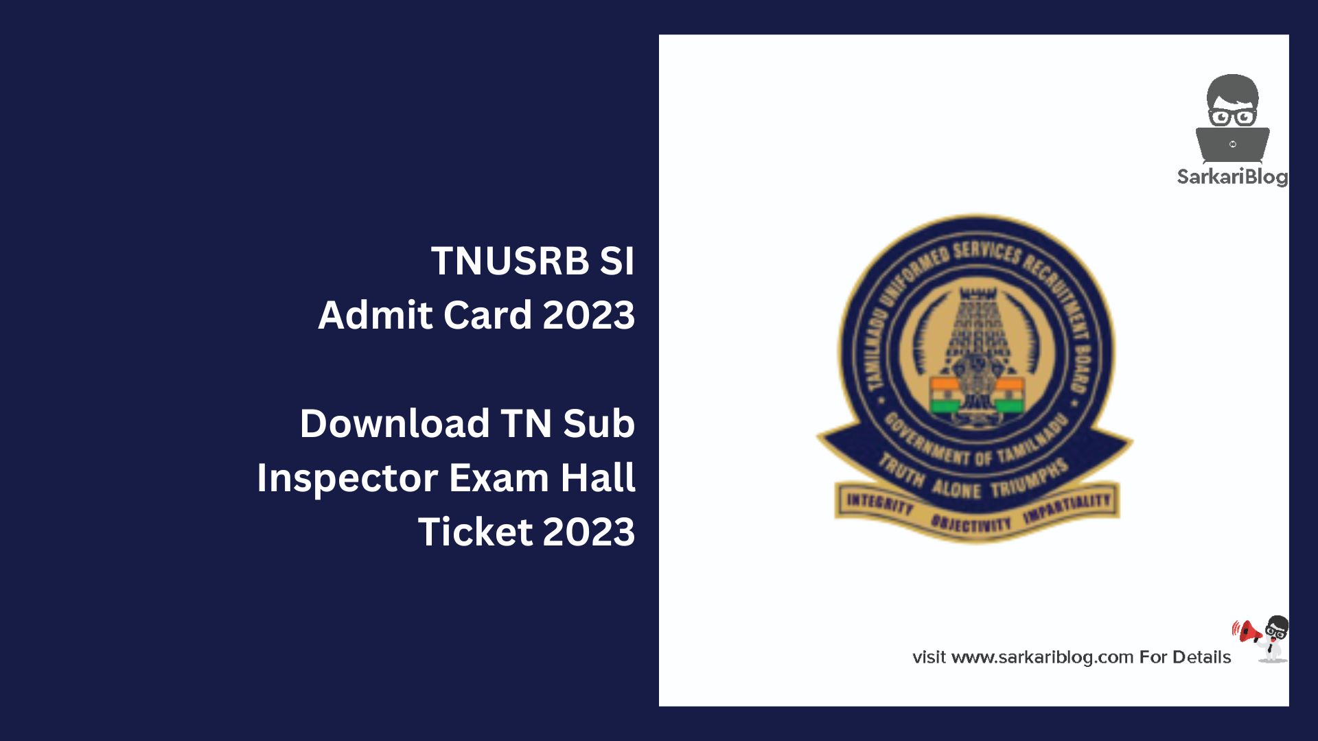 TNUSRB SI Admit Card 2023