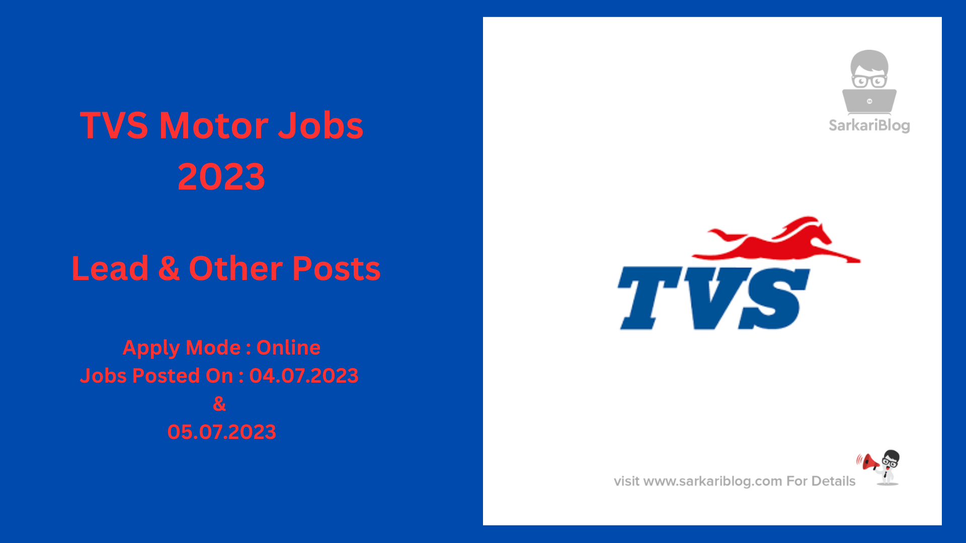 TVS Motor Jobs 2023