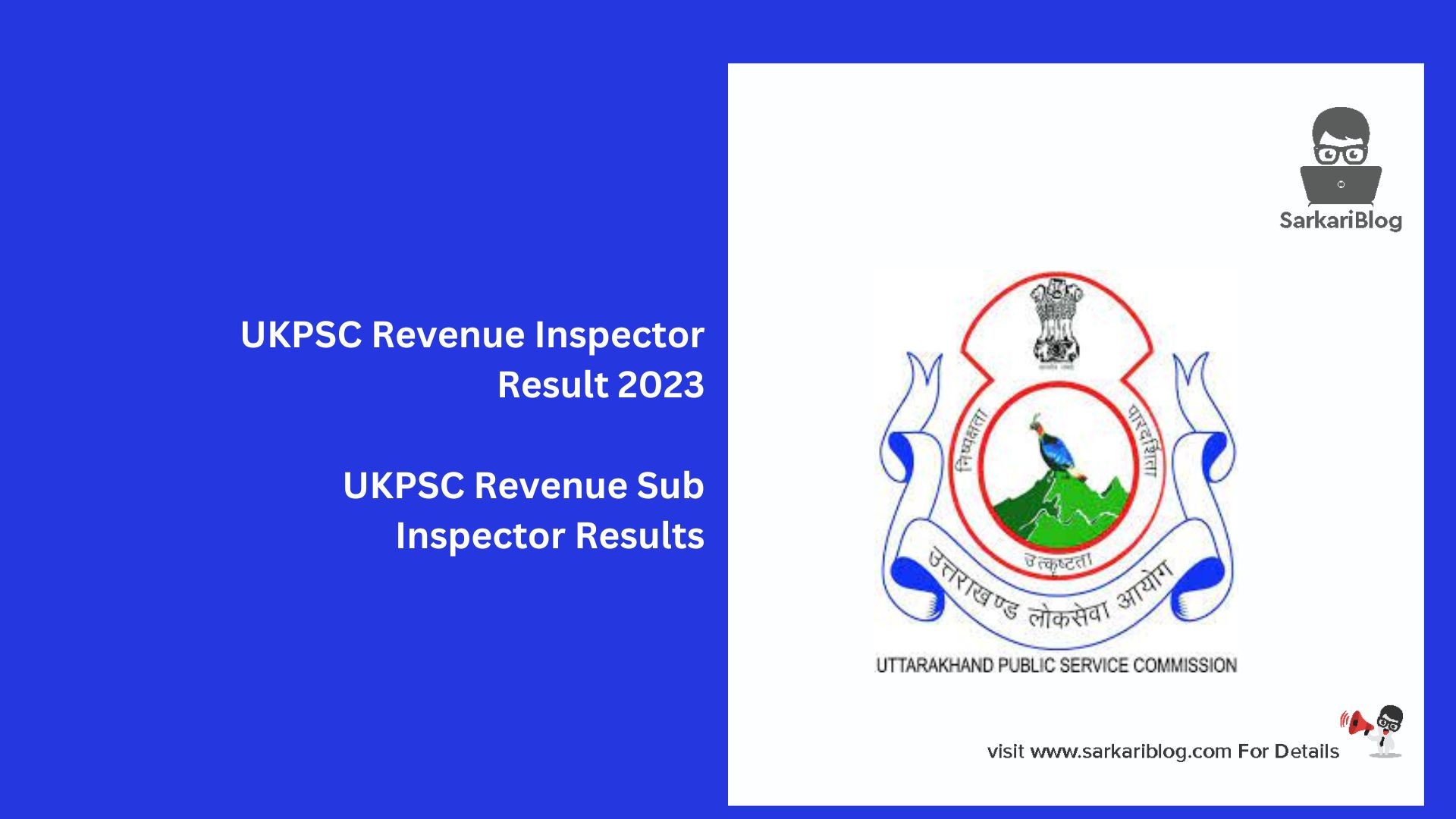 UKPSC Revenue Inspector Result 2023