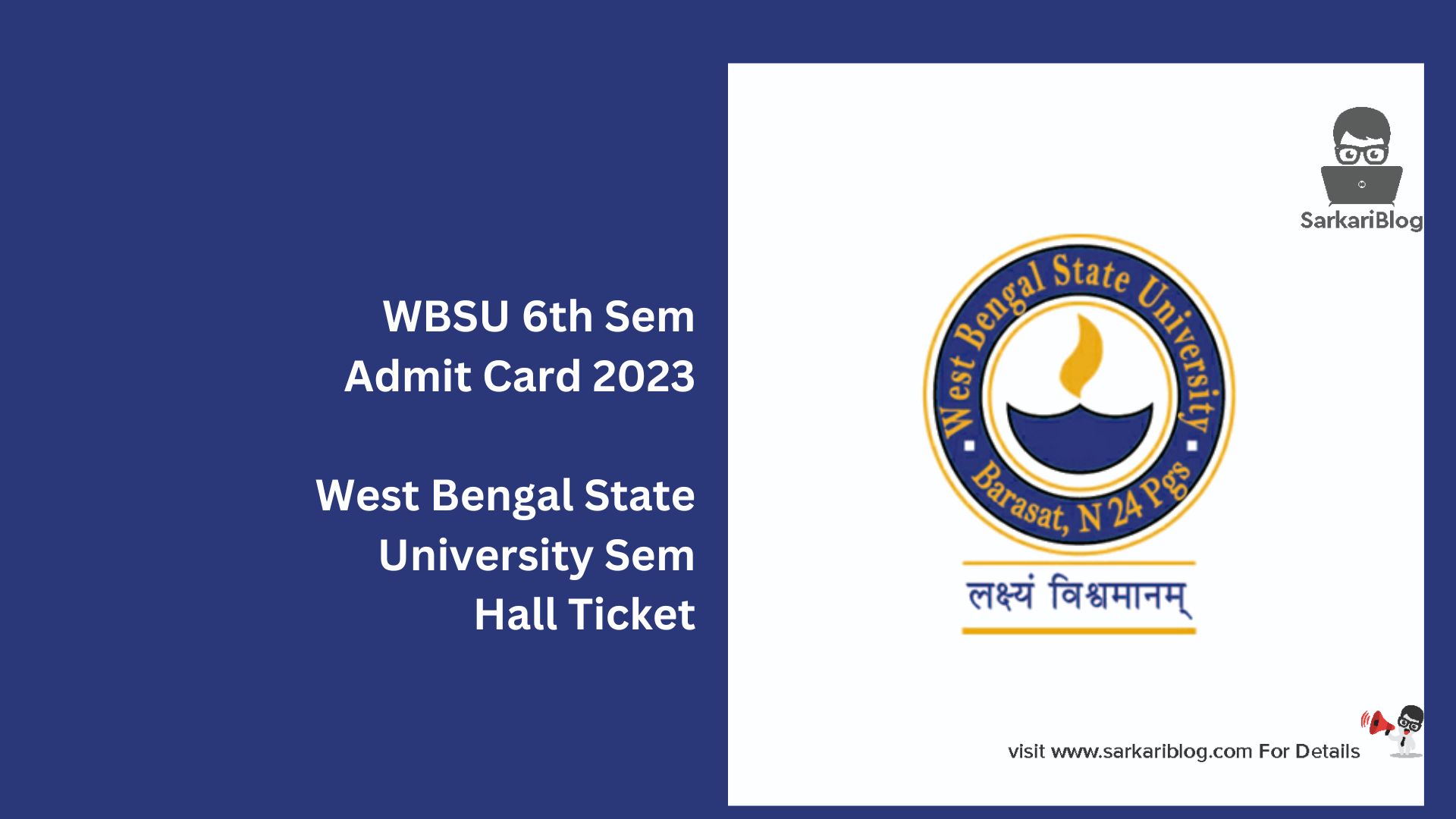 WBSU 6th Sem Admit Card 2023