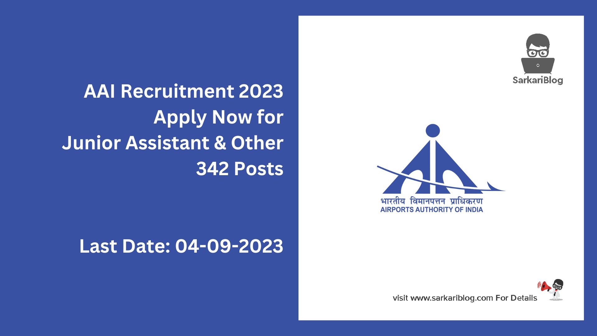 AAI Jr Assistant Recruitment 2023