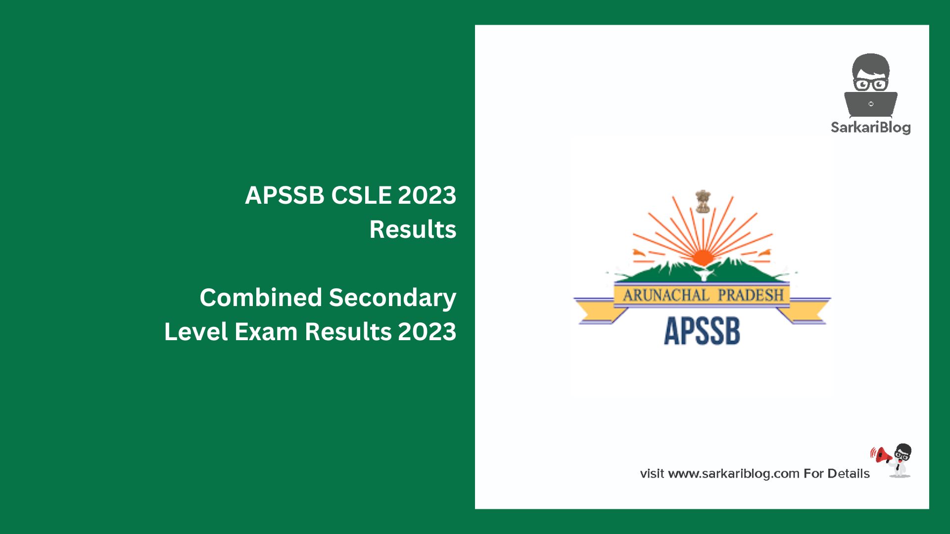 APSSB CSLE 2023 Results