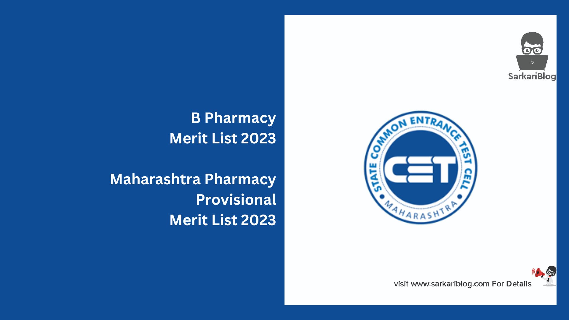 B Pharmacy Merit List 2023