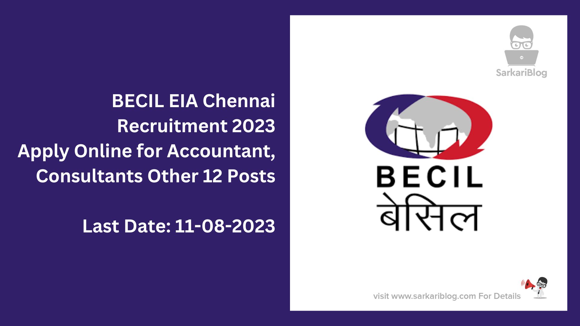 BECIL EIA Chennai Recruitment 2023
