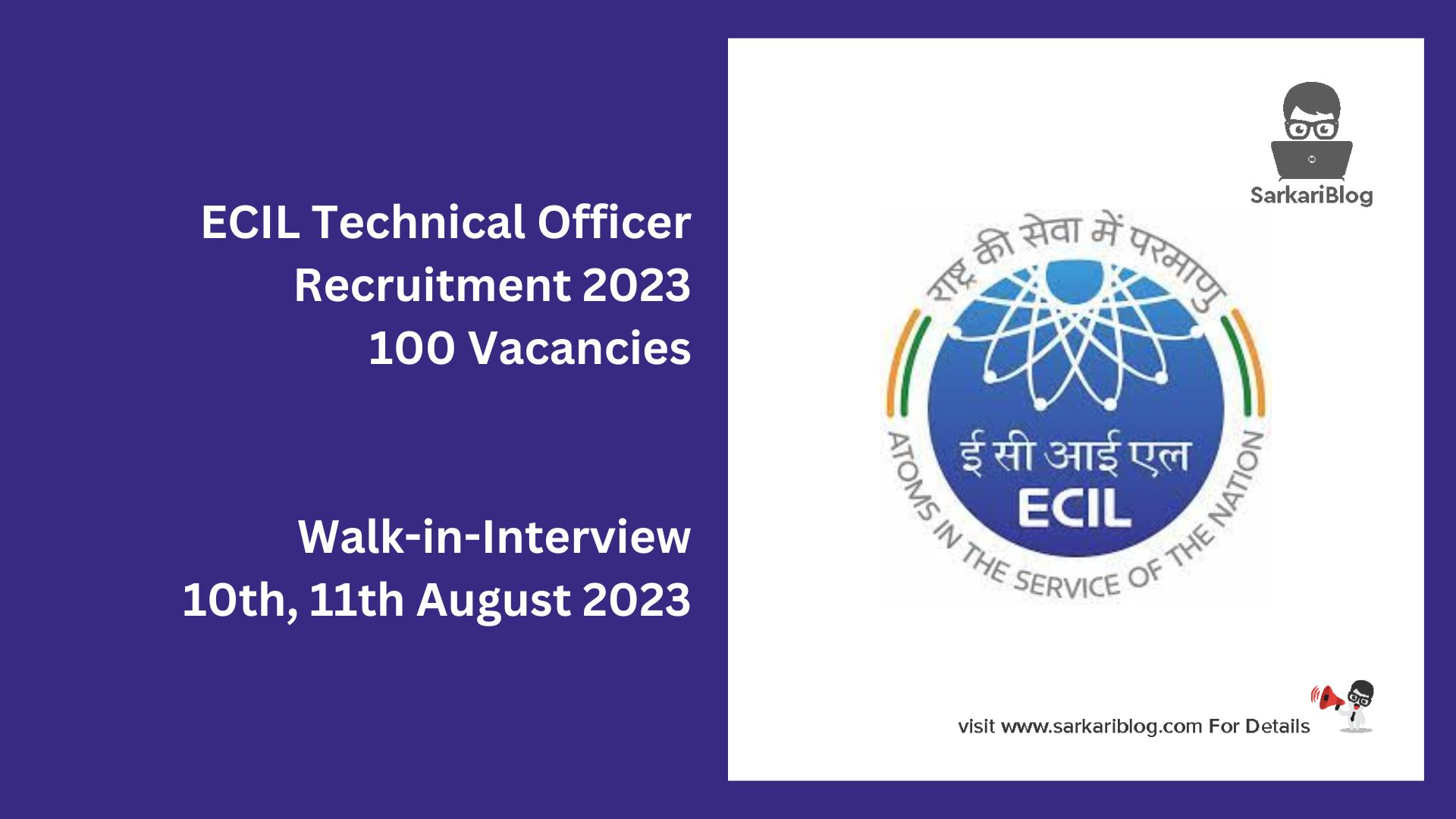 ECIL Technical Officer Recruitment 2023