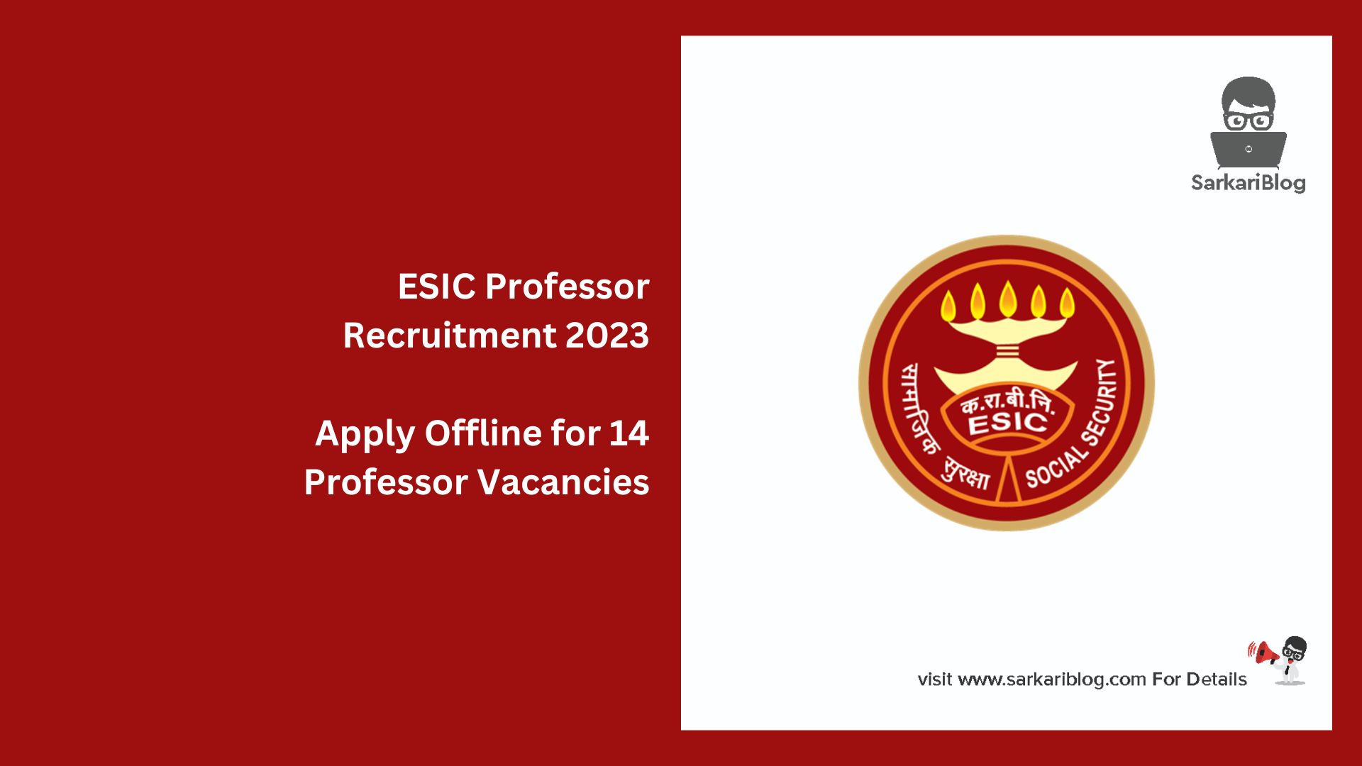 ESIC Professor Recruitment 2023