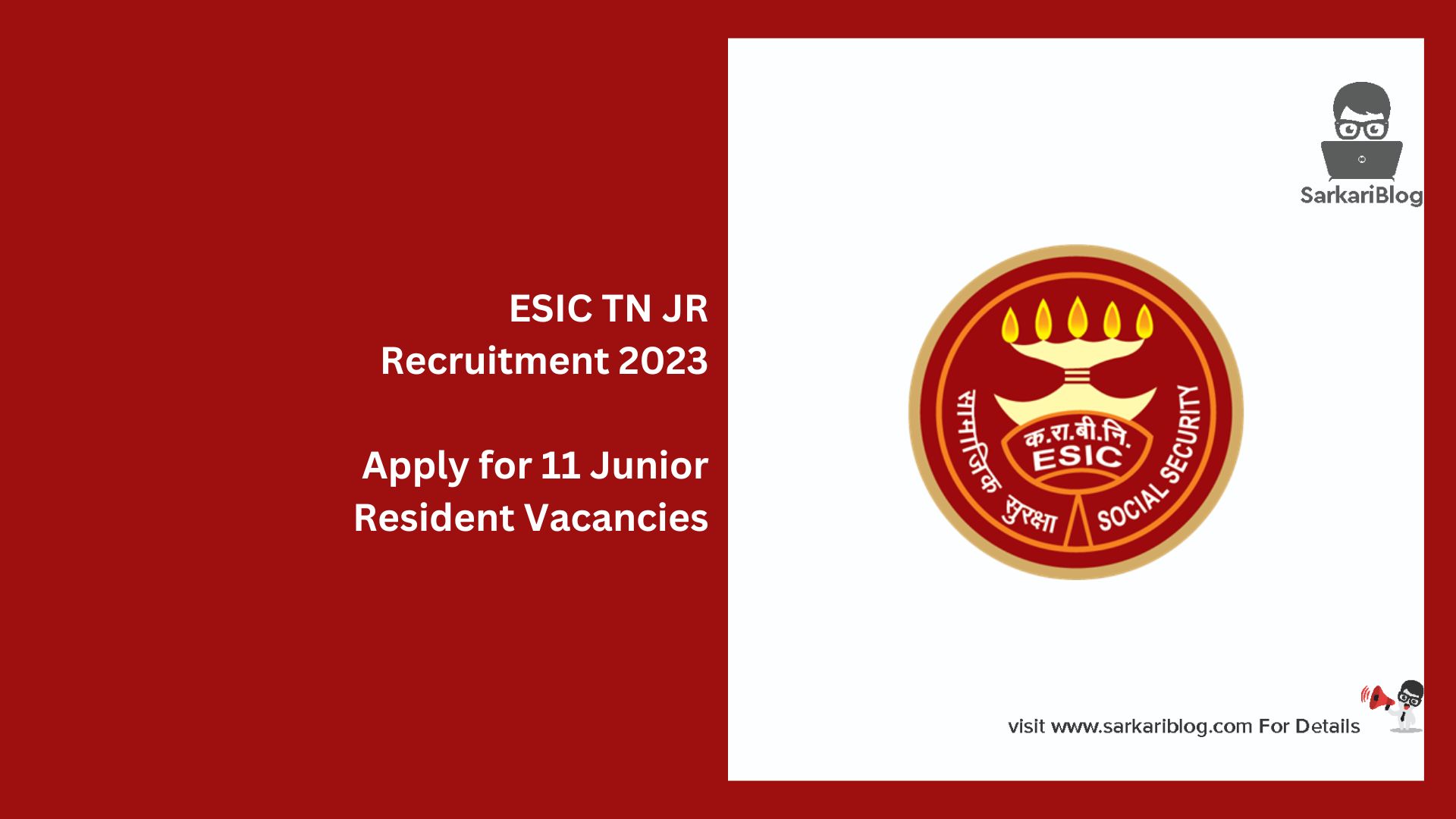 ESIC TN JR Recruitment 2023