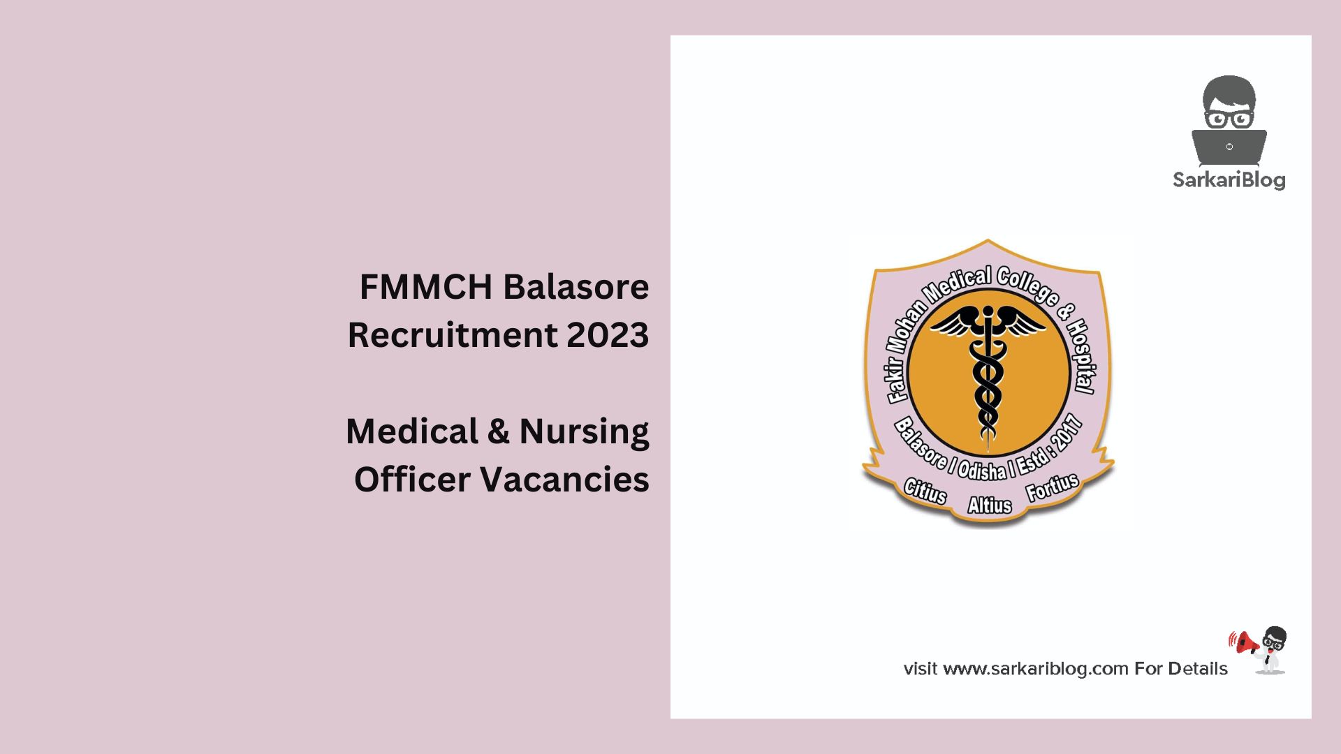 FMMCH Balasore Recruitment 2023