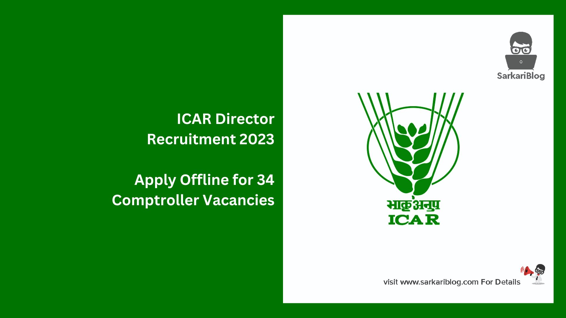 ICAR Director Recruitment 2023