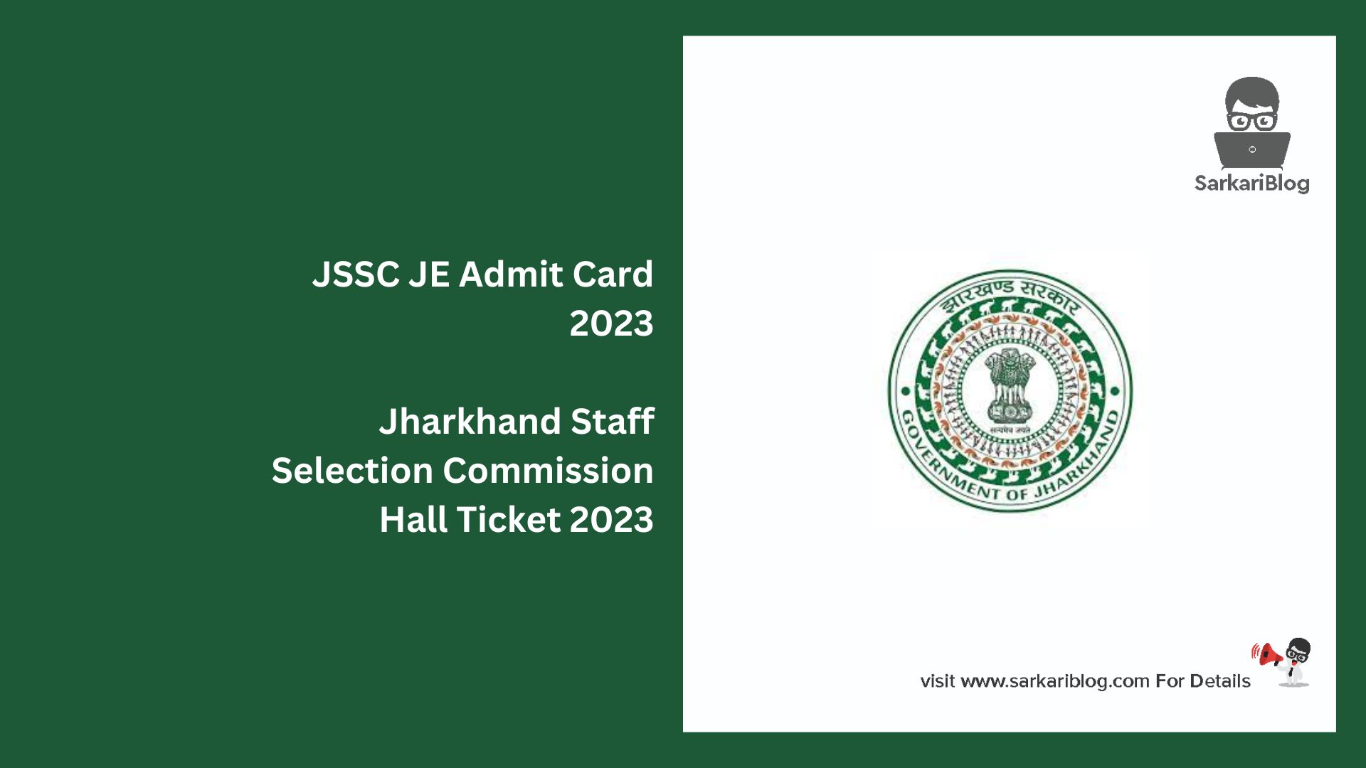 JSSC JE Admit Card 2023