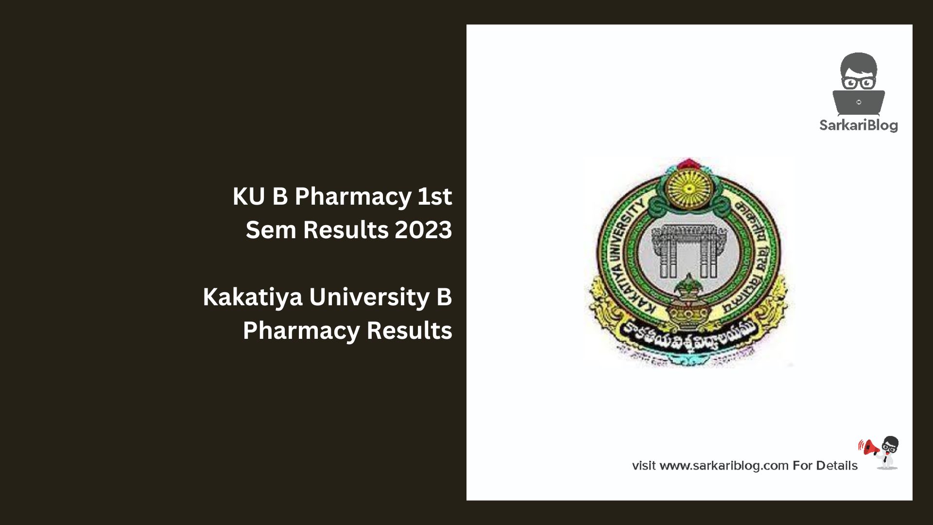 KU B Pharmacy 1st Sem Results 2023