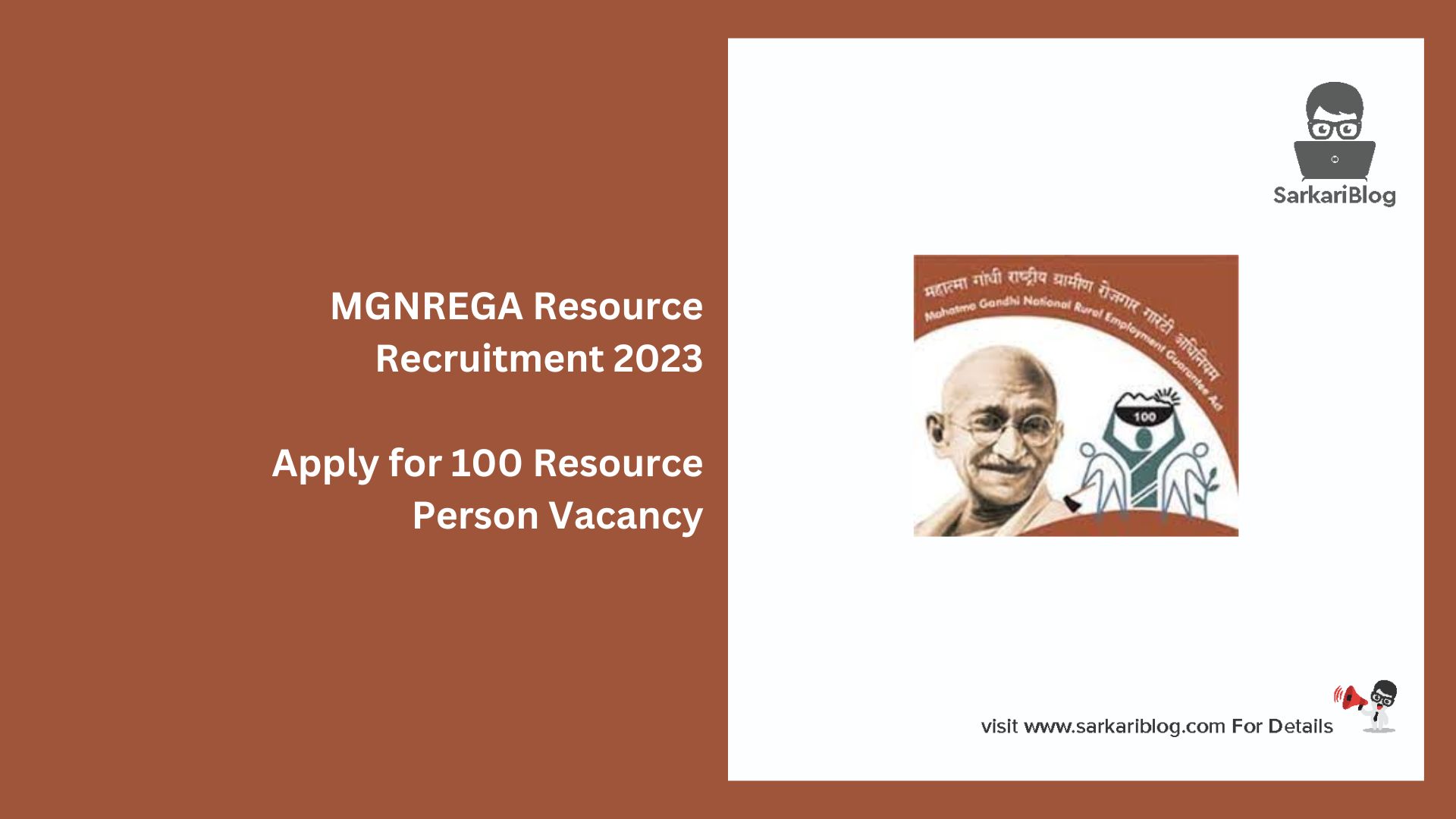 MGNREGA Resource Recruitment 2023