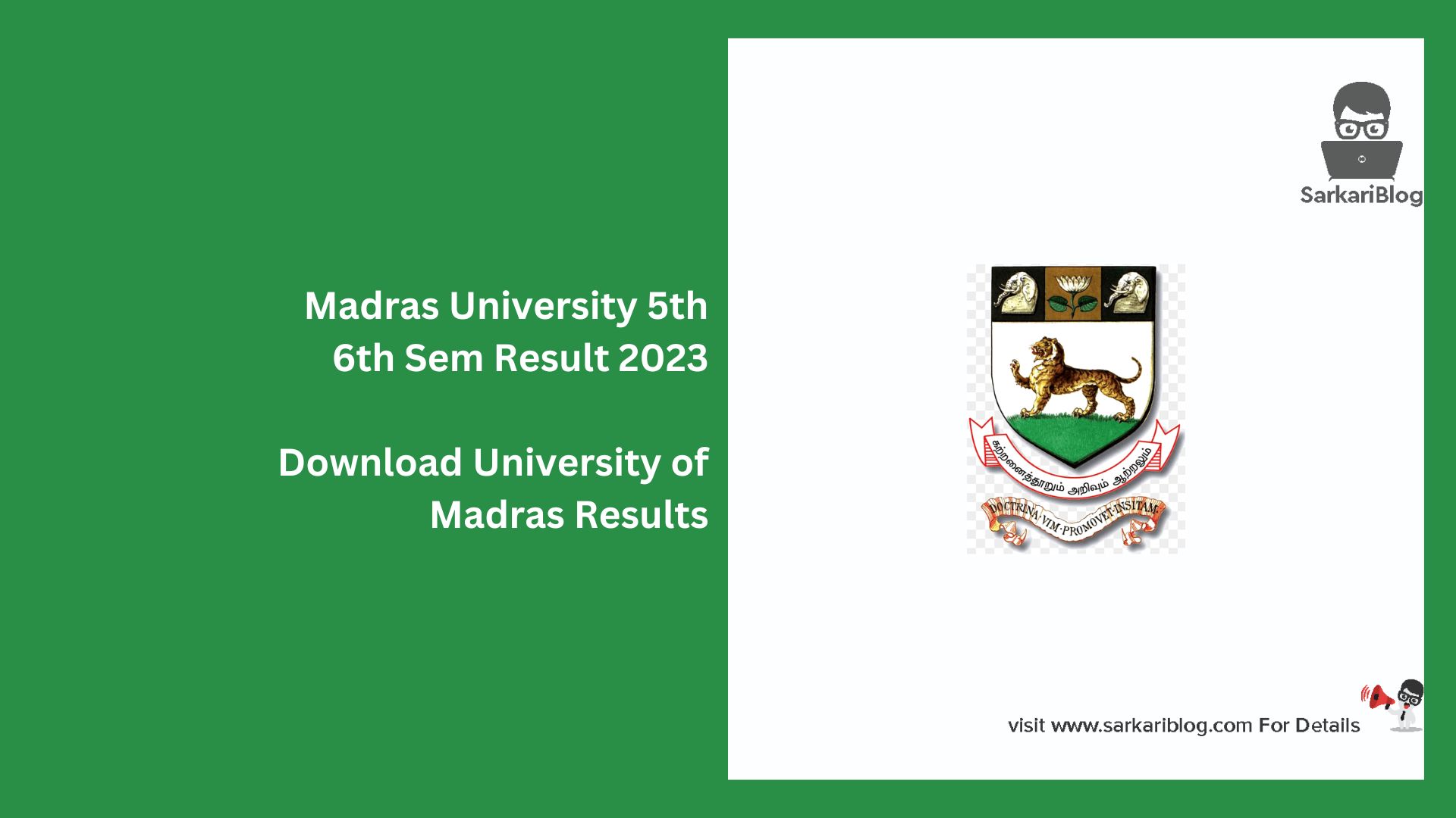 Madras University 5th 6th Sem Result 2023