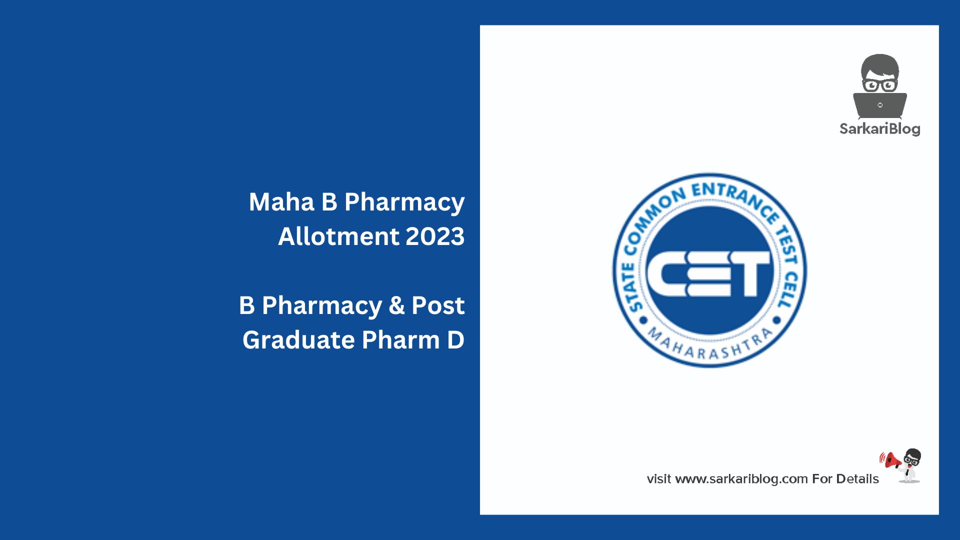 Maha B Pharmacy Allotment 2023