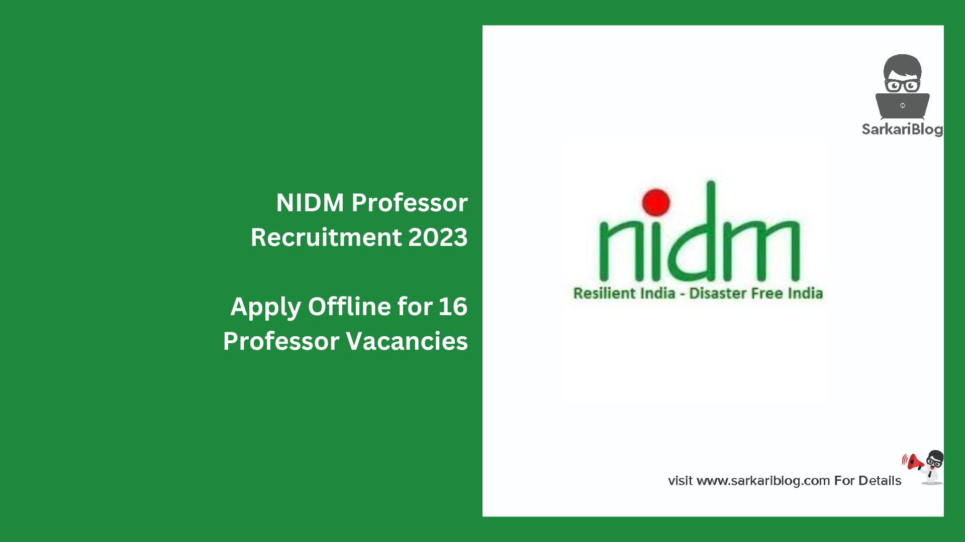 NIDM Professor Recruitment 2023