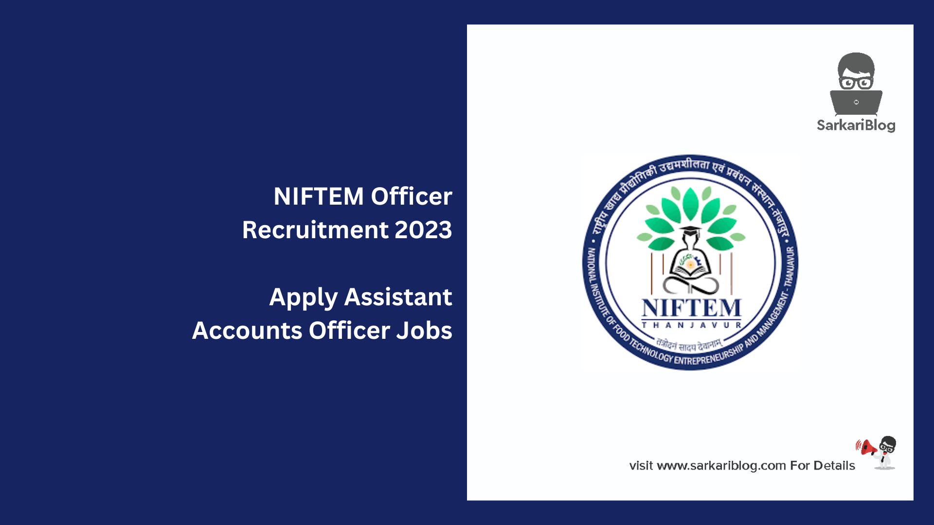 NIFTEM Officer Recruitment 2023