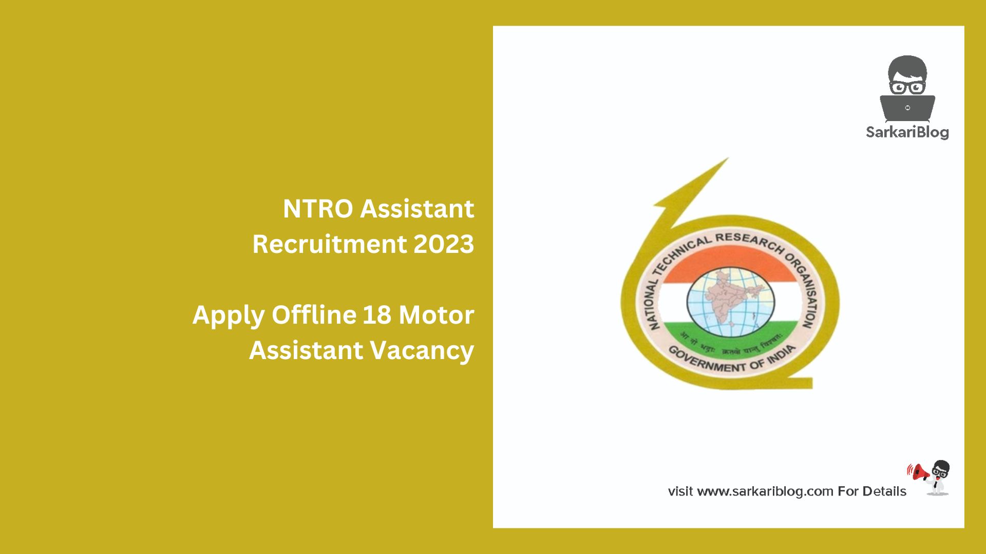 NTRO Assistant Recruitment 2023