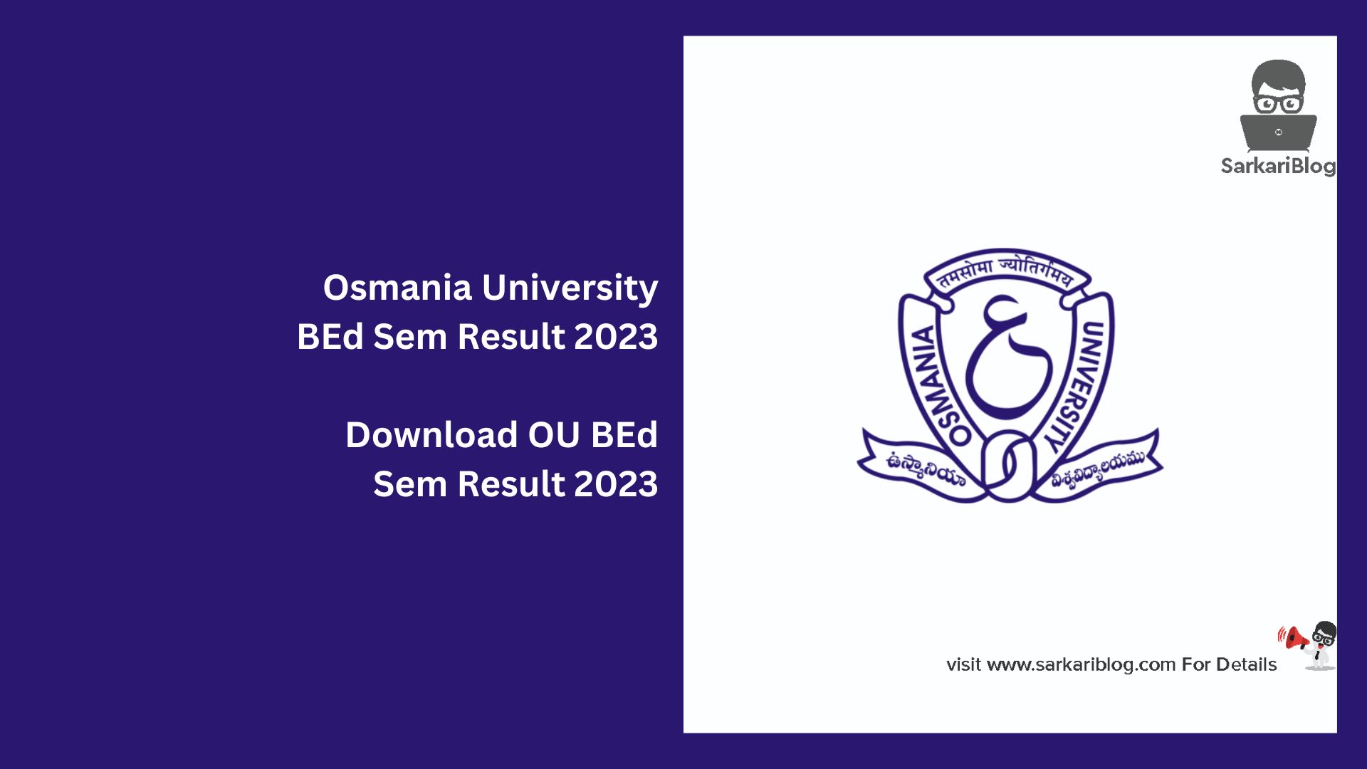 Osmania University BEd Sem Result 2023