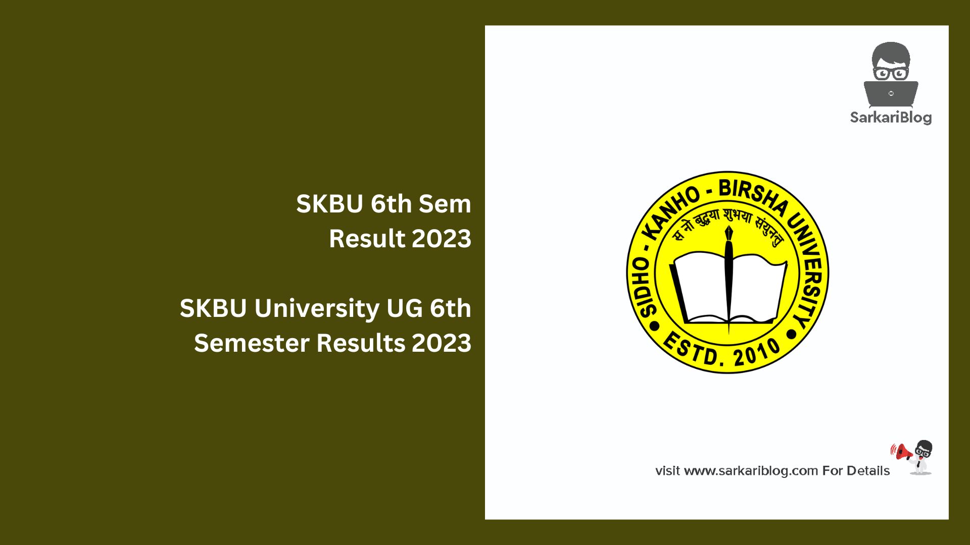 SKBU 6th Sem Result 2023