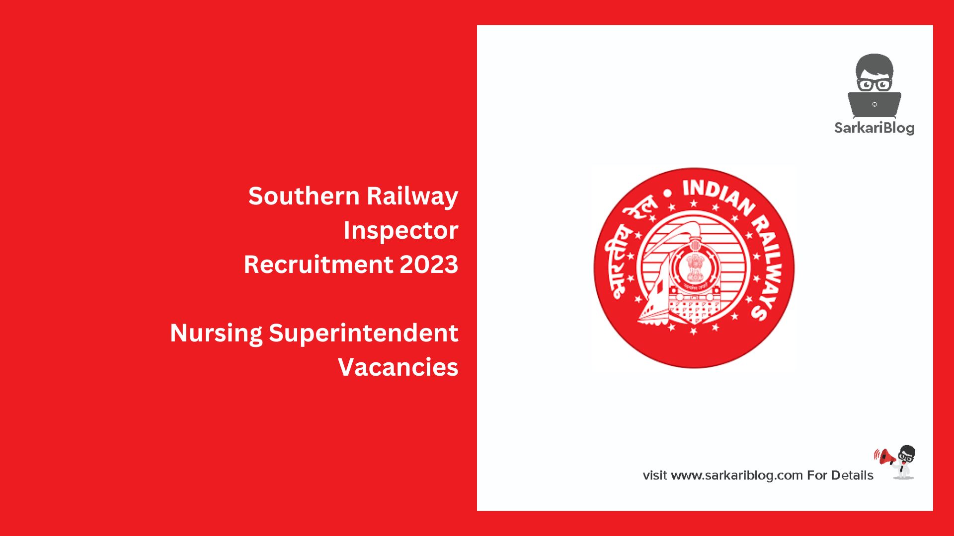 Southern Railway Inspector Recruitment 2023