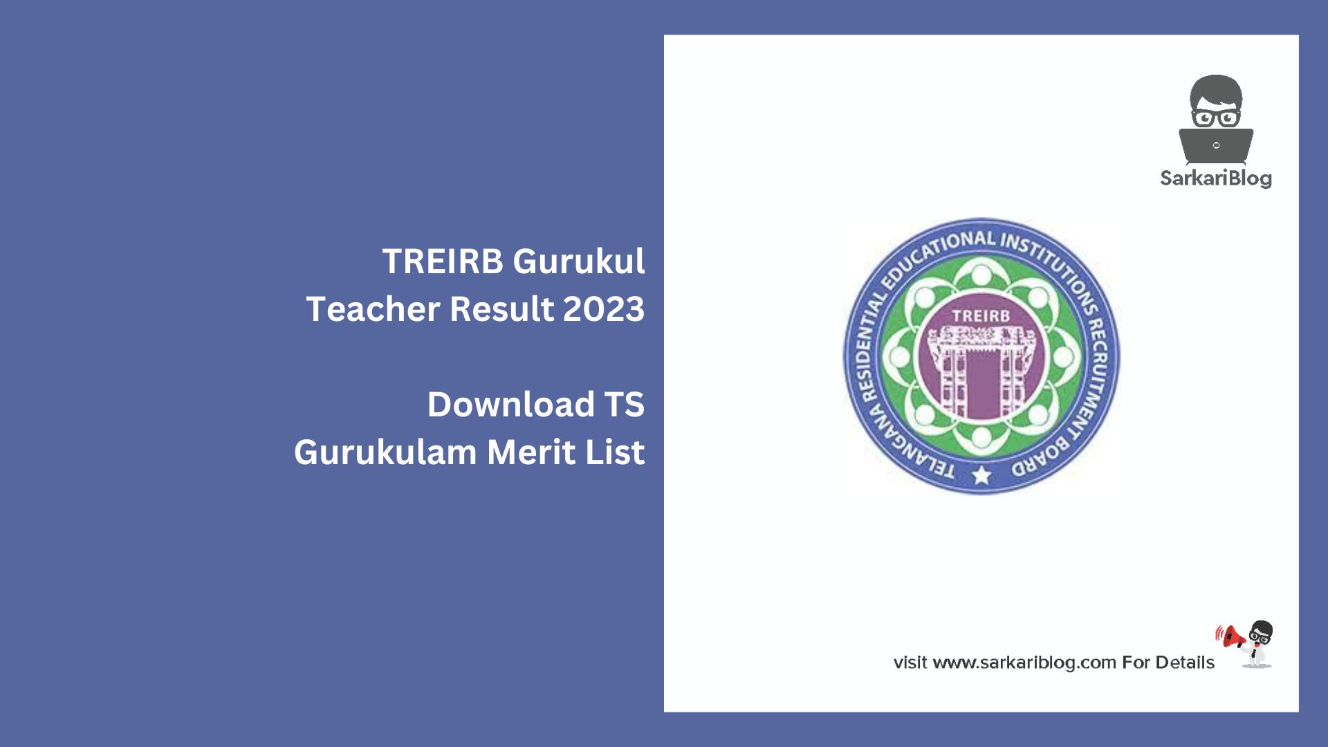 TREIRB Gurukul Teacher Result 2023