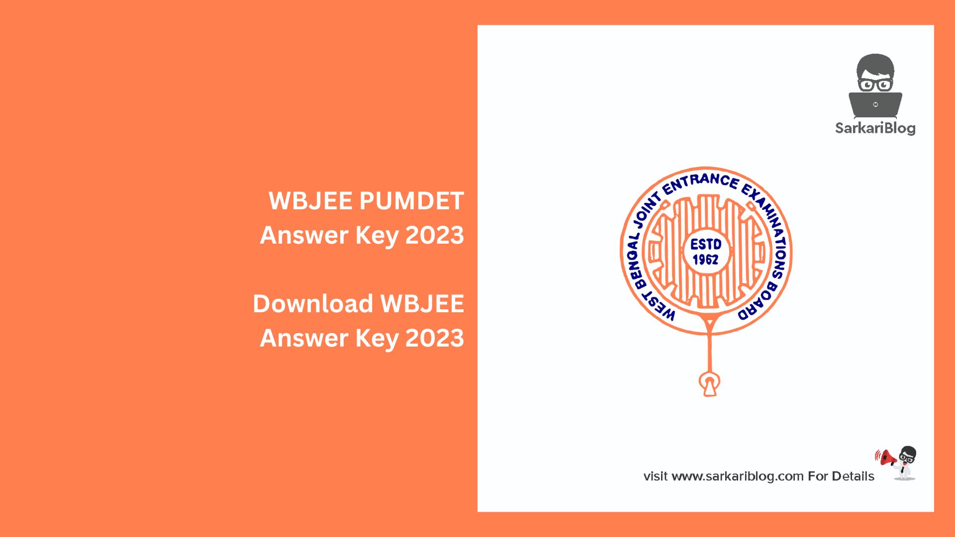WBJEE PUMDET Answer Key 2023