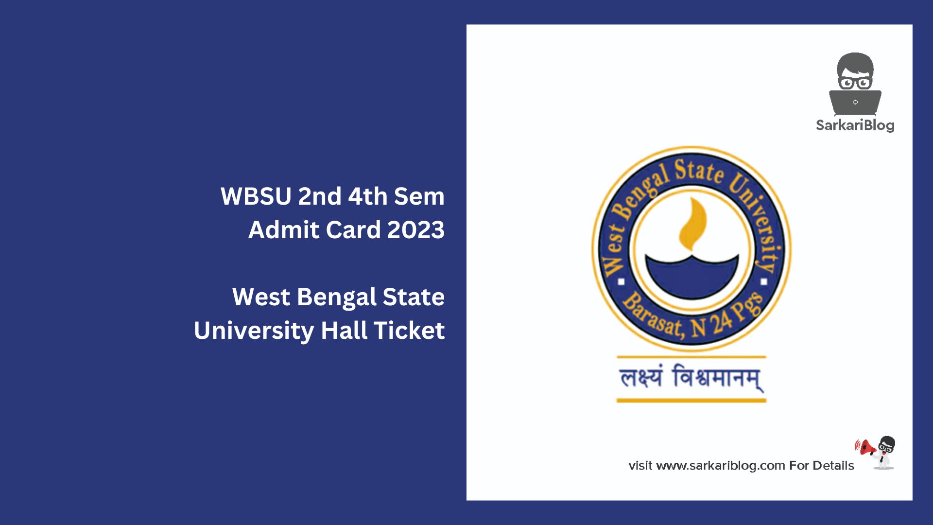 WBSU 2nd 4th Sem Admit Card 2023