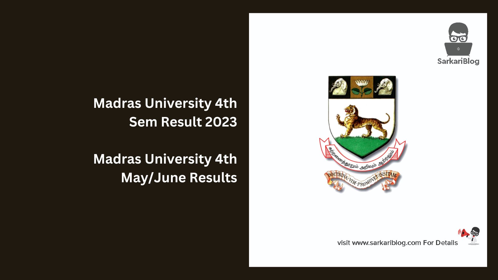 Madras University 4th Sem Result 2023