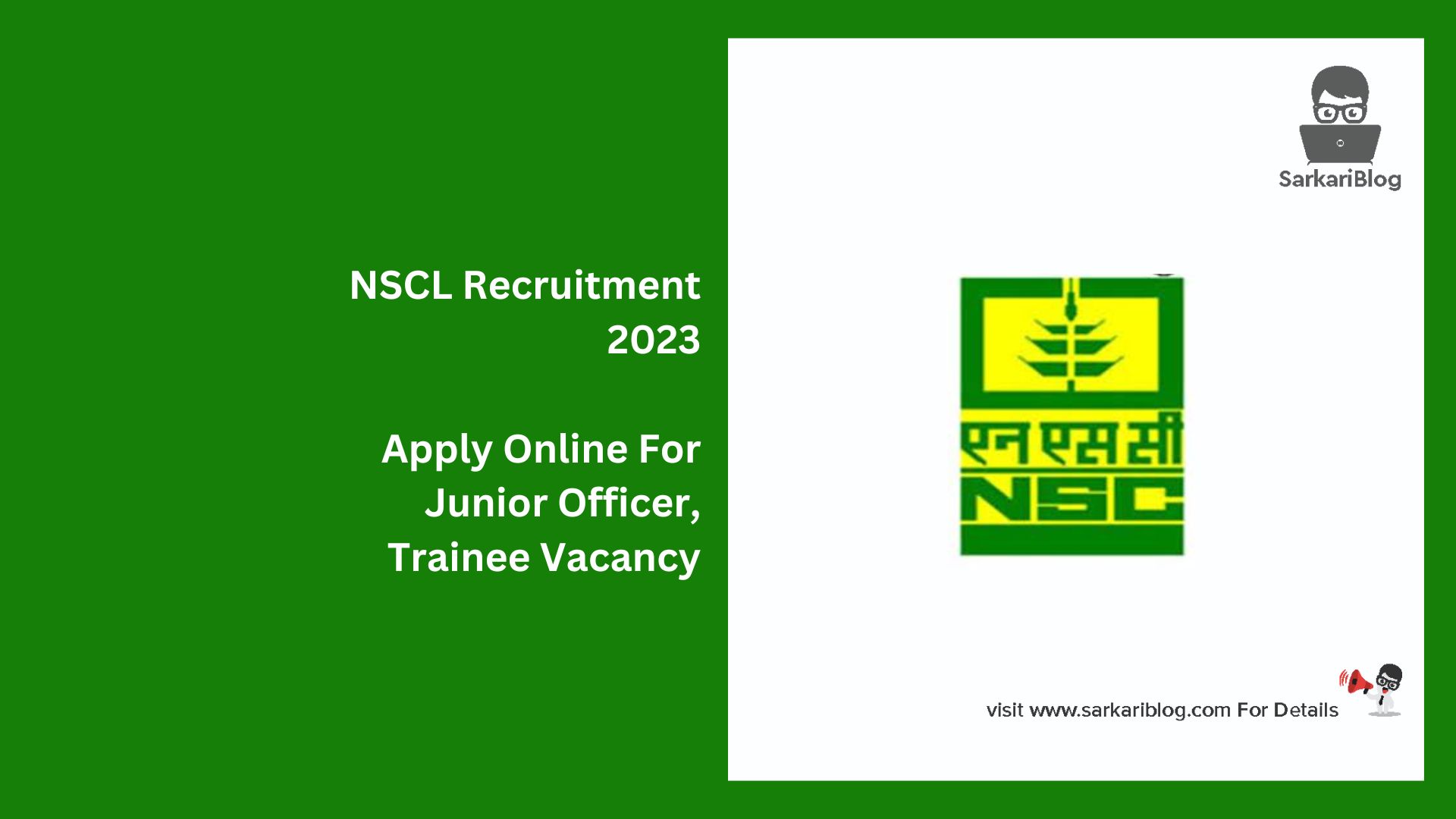 NSCL Recruitment 2023