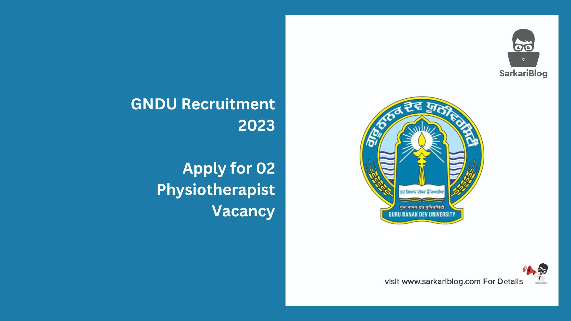 GNDU Recruitment 2023
