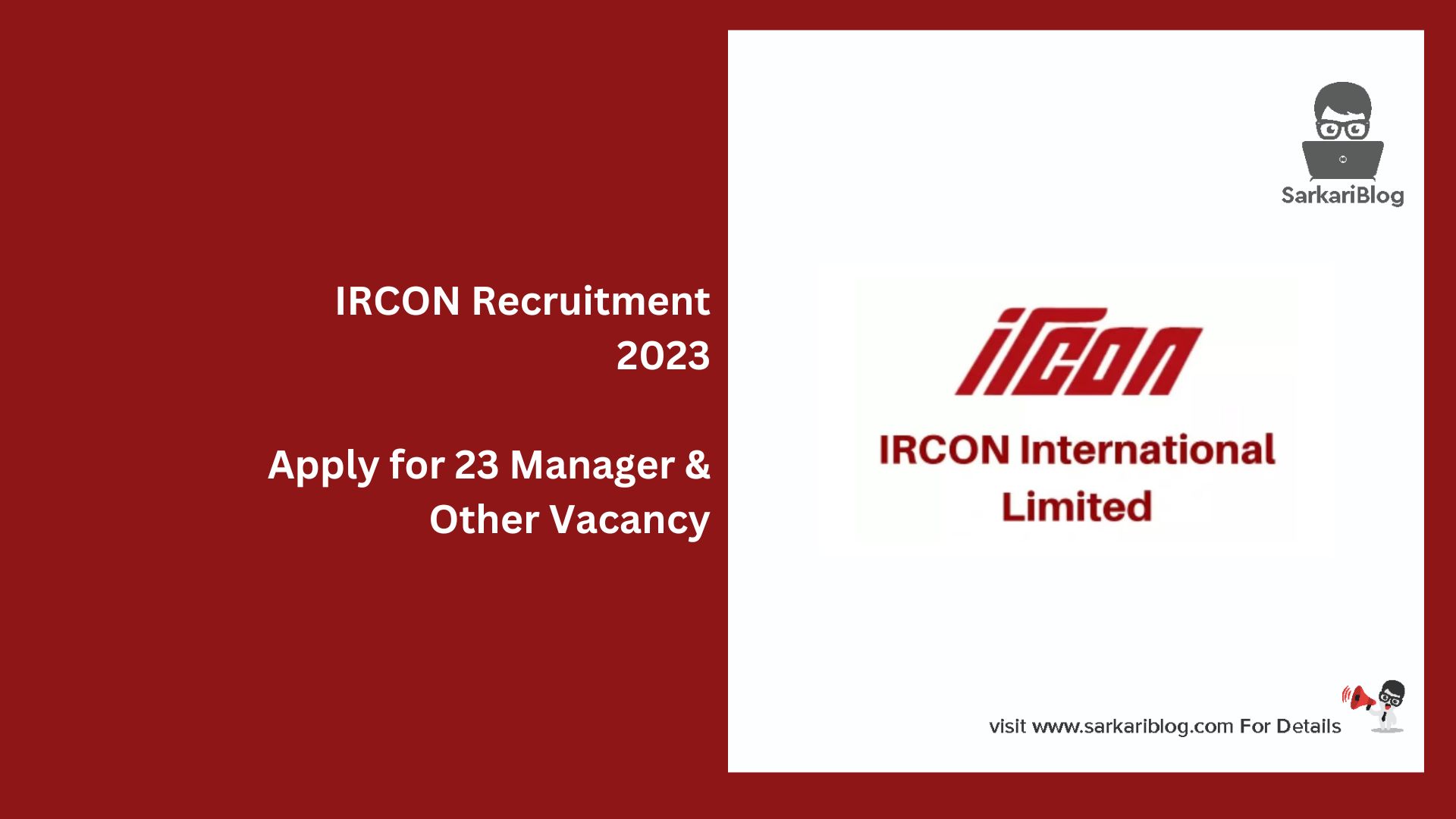 IRCON Recruitment 2023