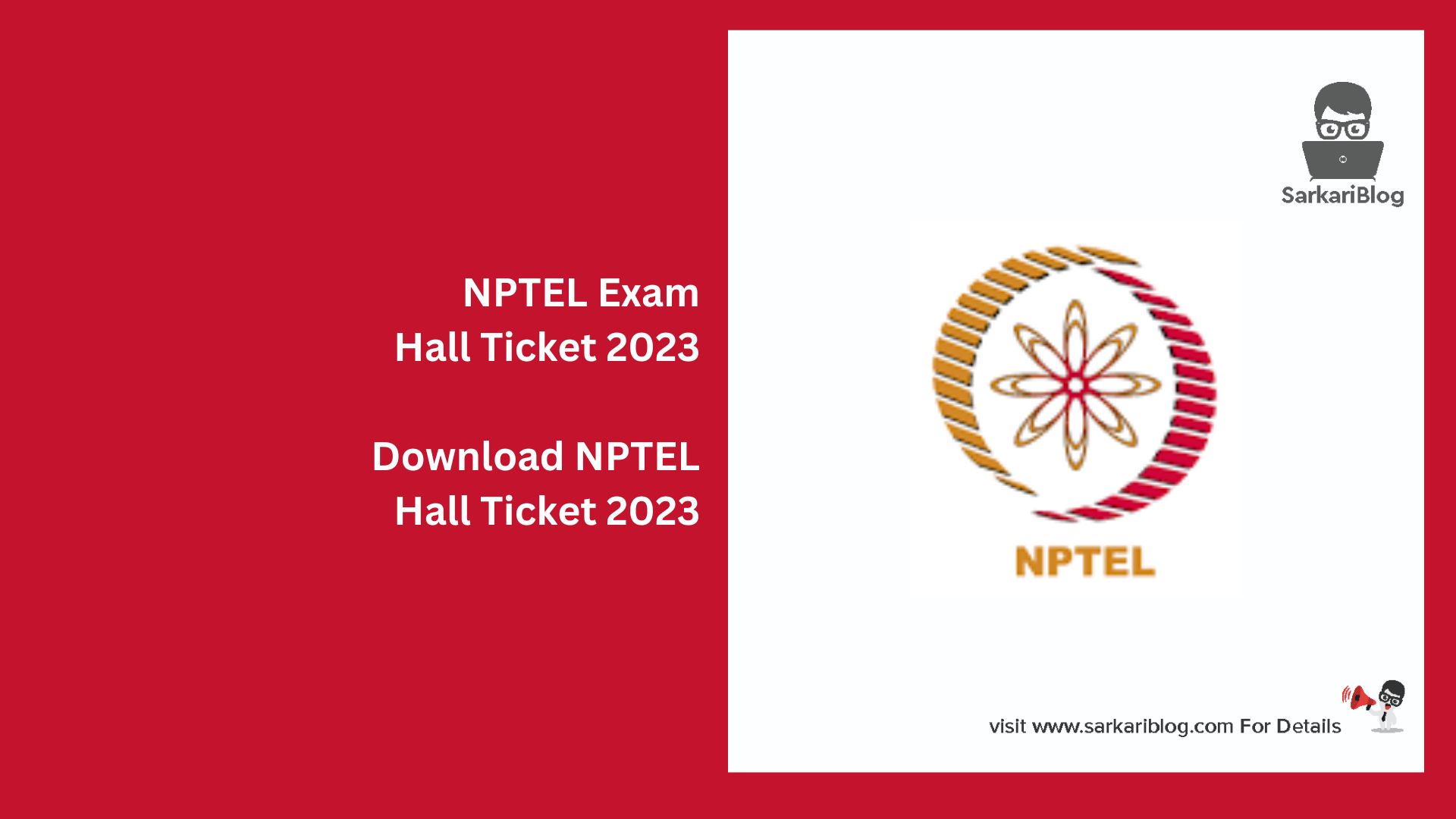 NPTEL Exam Hall Ticket 2023