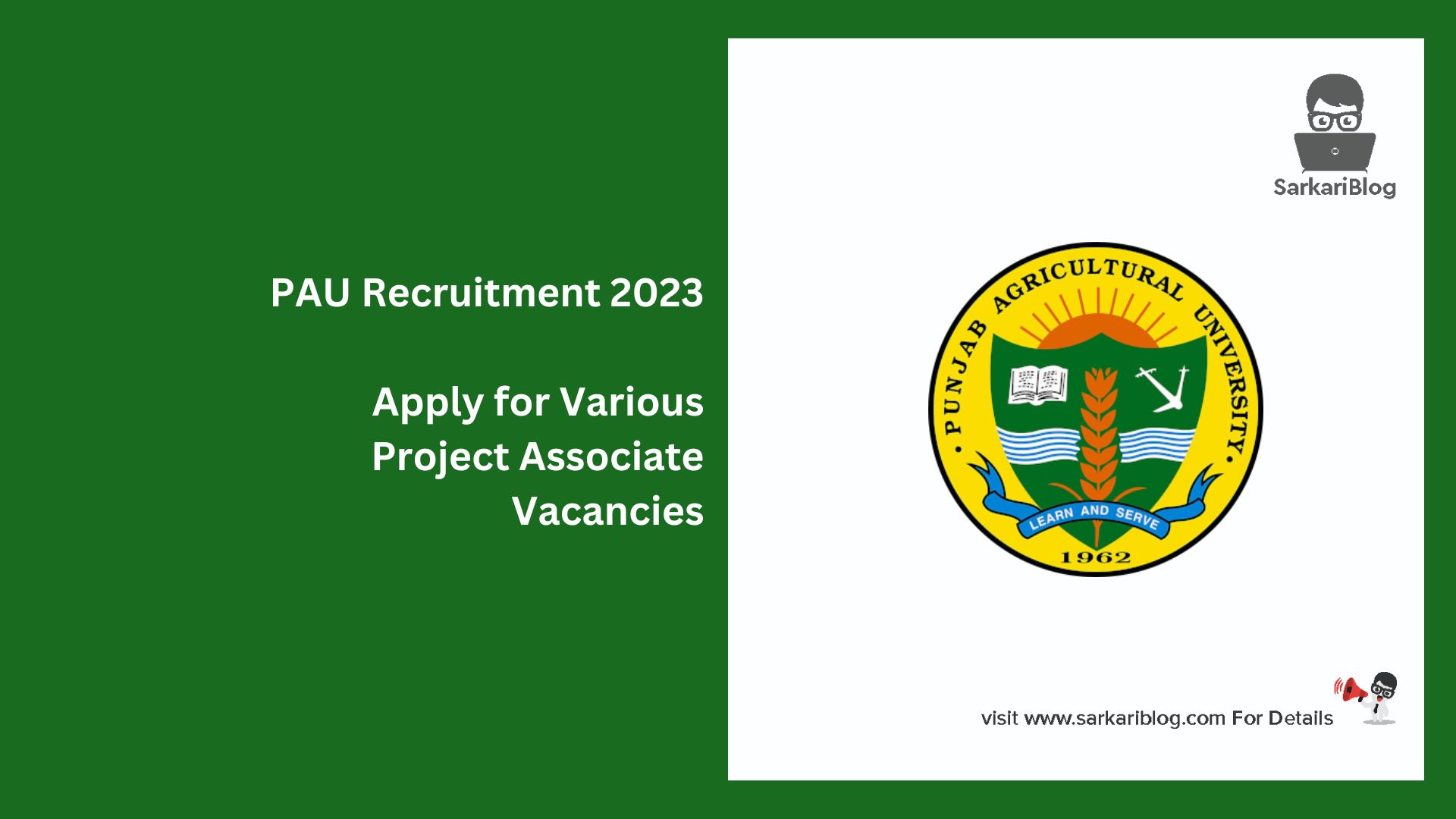 PAU Recruitment 2023
