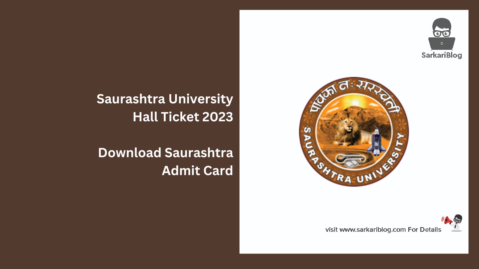 Saurashtra University Hall Ticket 2023