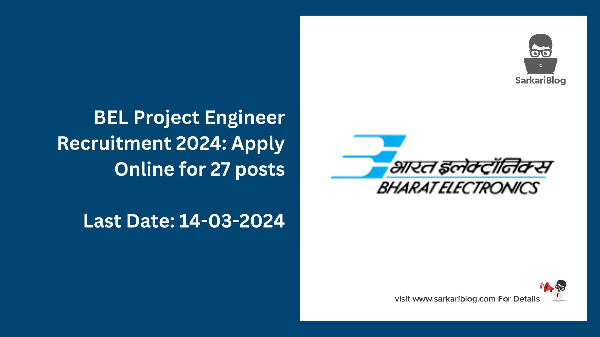 BEL Project Engineer Recruitment 2024