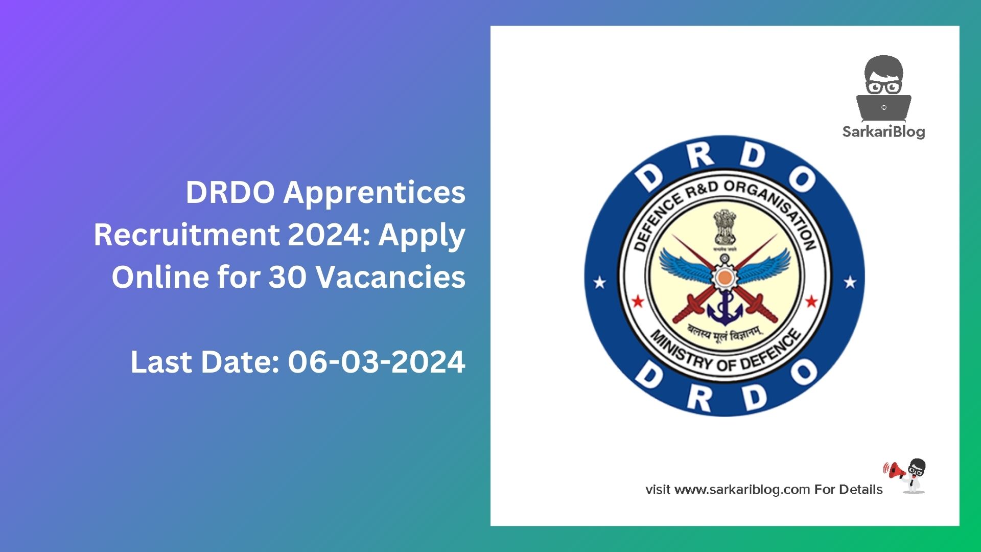DRDO Apprentices Recruitment 2024