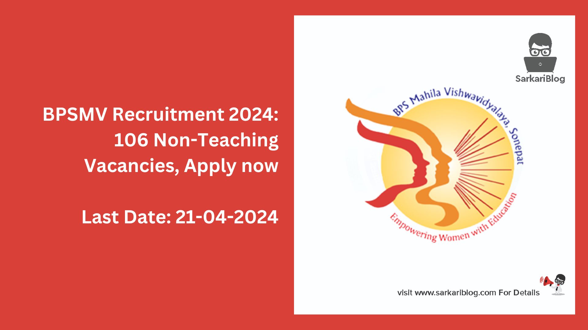 BPSMV Recruitment 2024