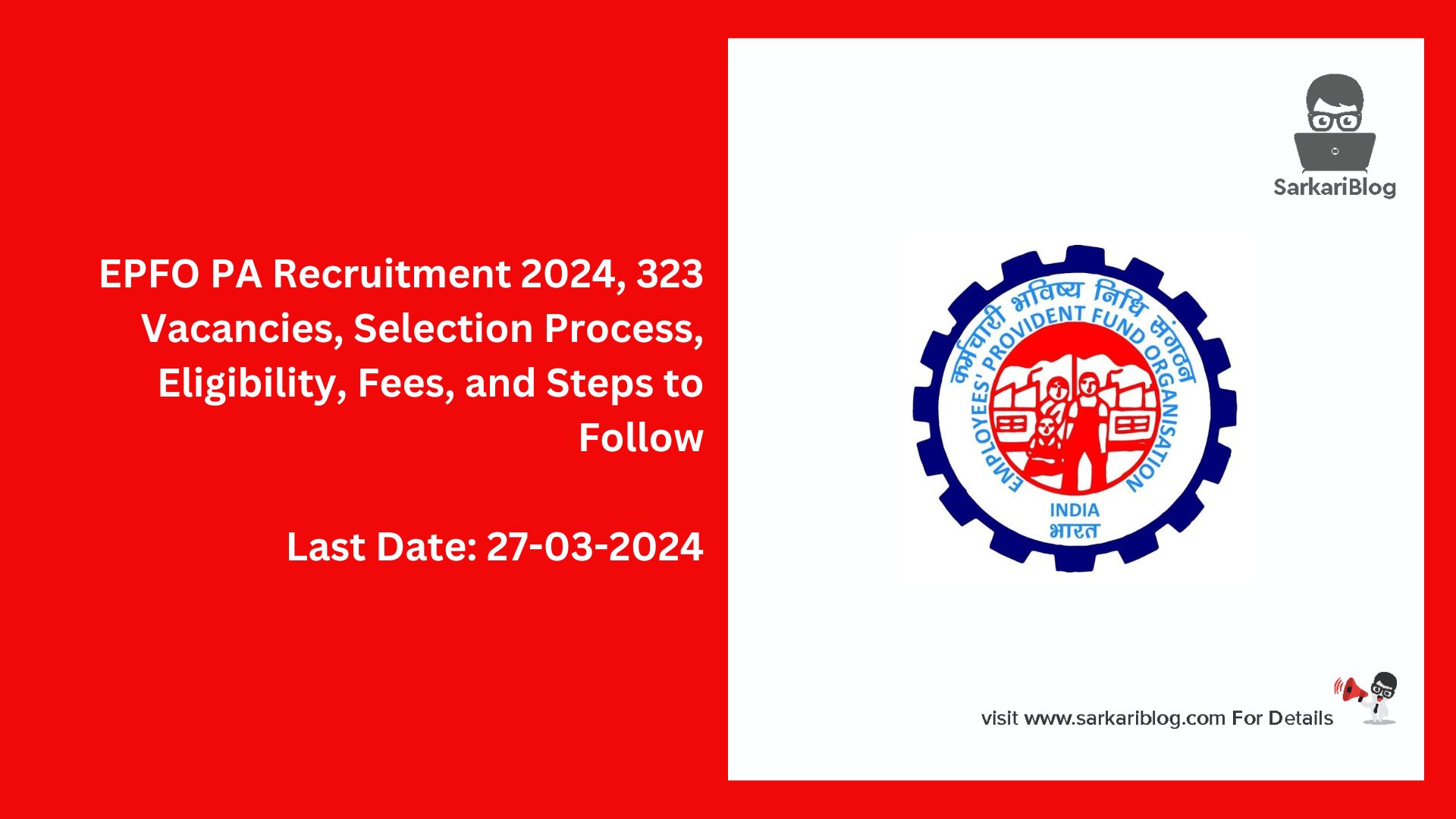 EPFO PA Recruitment 2024